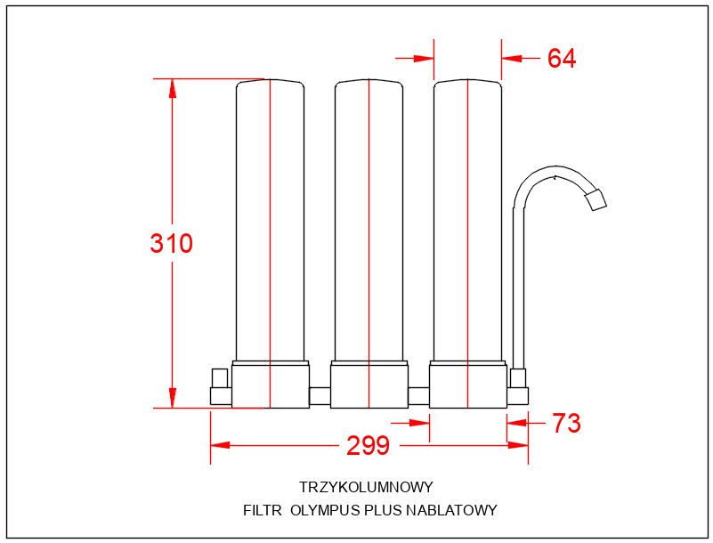 Kompleksowy filtr na twardą wodę, azotany i osady – Olympus Plus 0,5 µm (nablatowy) - obrazek 2